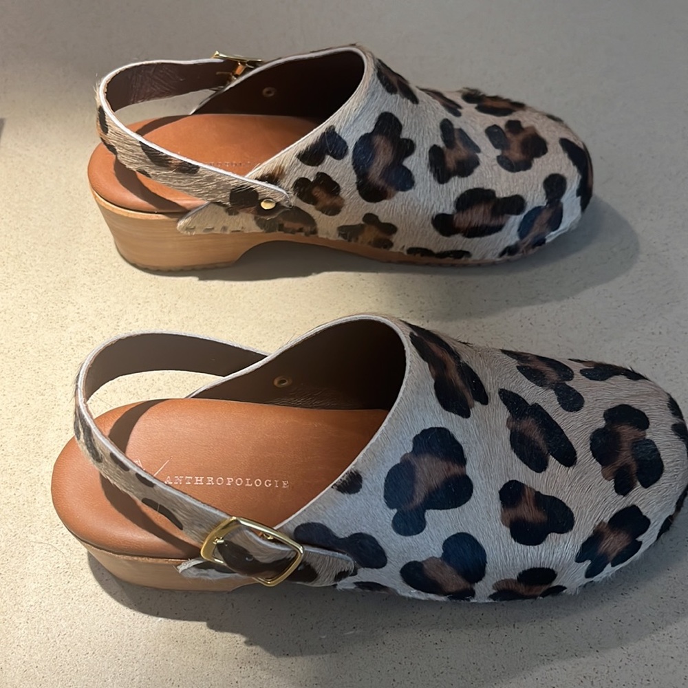 Anthropologie Leopard Print Clogs Made With Anima… - image 2